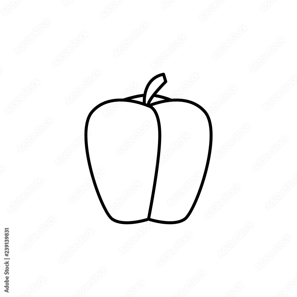 Poster pepper outline icon. element of fruits icon. thin line icon for website design and development, app 