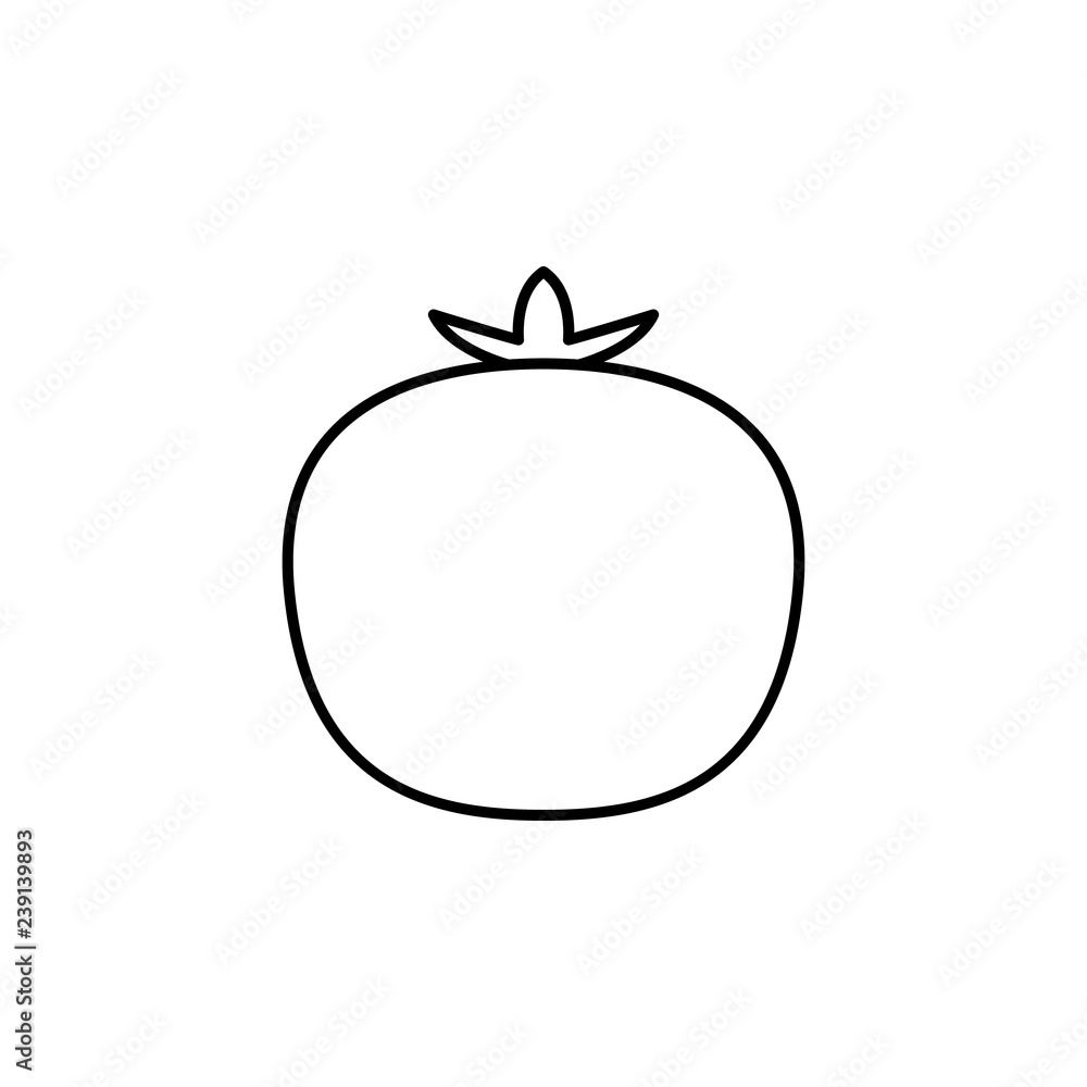 Poster tomato outline icon. element of fruits icon. thin line icon for website design and development, app 