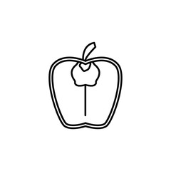 pepper in cut outline icon. Element of fruits icon. Thin line icon for website design and development, app development. Premium icon