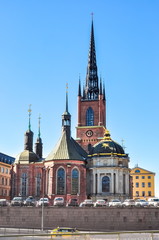 Fototapeta na wymiar Riddarholm Church in Stockholm old town (Gamla Stan), Sweden