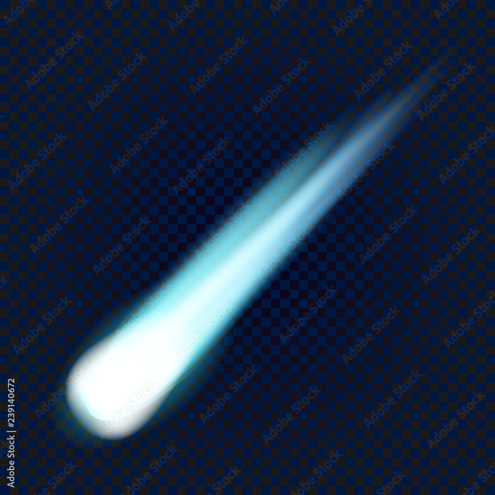 Aufkleber flying comet icon. realistic illustration of flying comet vector icon for web design