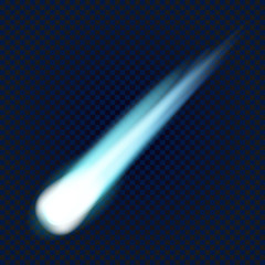 Flying comet icon. Realistic illustration of flying comet vector icon for web design © anatolir