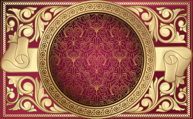 Golden ornate decorative vintage design