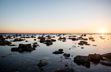 beautiful sunset on the sea