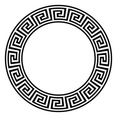 Nahtloser Maze und meander ring in schwarz weis auf einem isolierten weißen Hintergrund.