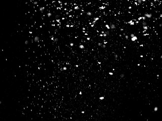 Snow and snow fog on a black background