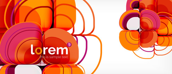 Abstract background - geometric multicolored round shapes composition. Trendy abstract layout template for business or technology presentation