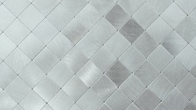 Metal surface consisting of square plates.
