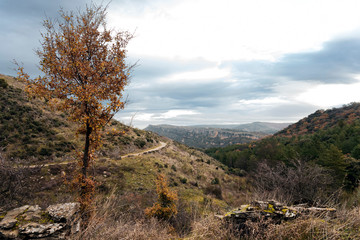 Obraz premium Camino del Canal de la Parra en la Sierra Norte. Madrid. España. Europa.