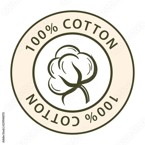Sticker with the image of the cotton vector illustration