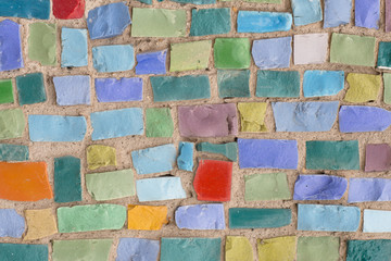 color mosaic of stone, abstract background of old small stones