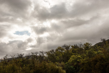 Cloudy sky over vista Point at Santa Ynez Valley, California, USA.