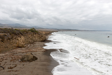 Views of the beach of San Simeon, California, USA
