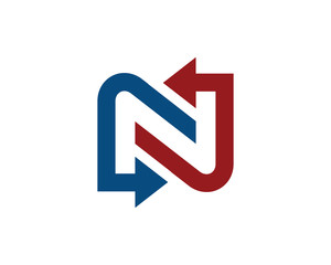 N letter arrow logo template 1