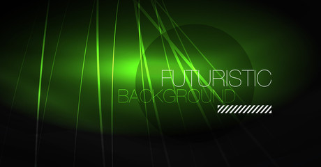 Digital technology abstract background - neon geometric design. Abstract glowing lines. Colorful techno background. Futuristic shape.