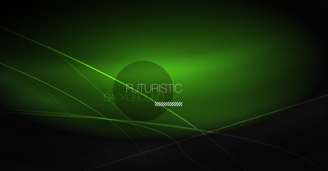 Digital technology abstract background - neon geometric design. Abstract glowing lines. Colorful techno background. Futuristic shape.