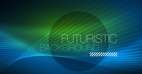 Neon glowing magic background, neon banner, night sky wallpaper. Magic light effect. Christmas abstract pattern.