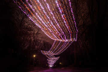 świąteczne oświetlenie ulicy Agrykola w Warszawie