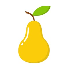 Yellow pear icon. Cartoon of yellow pear vector icon for web design isolated on white background