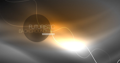 Neon lines wave background. Abstract composition