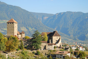 Fototapeta na wymiar Tyrol Castle in Tirolo, South Tyrol, Italy