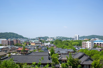 Fototapeta premium Jeonju Hanok Village is a village where traditional Korean houses are gathered.