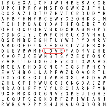 Love. Find The Word In The Word Puzzle.