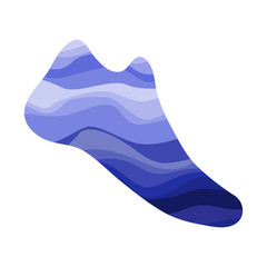 Shoe with a wavy blue pattern