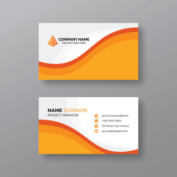 Stylish Yellow Business Card Design Template