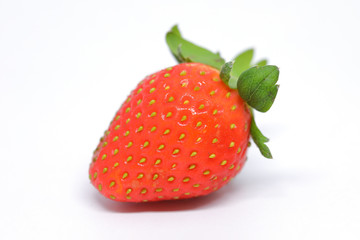 red strawberry fruit isolated on white background