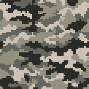 Camouflage Pattern Digital Pixels ACU  Digital Seamless Vector Illustration