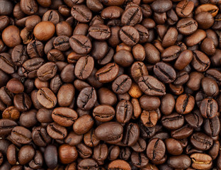 Roasted Coffee beans texture background