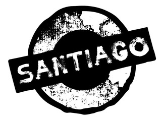 santiago stamp on white
