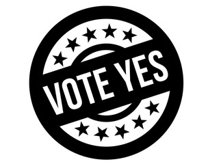 vote yes stamp on white