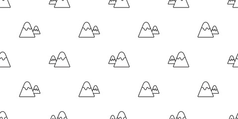mountain seamless pattern vector snow mountain hill forest wood scarf isolated wallpaper background cartoon doodle