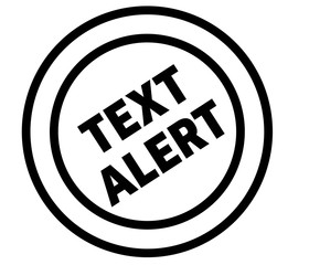 text alert stamp on white