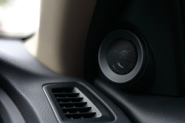 small loudspeaker stereo music audio in modern car