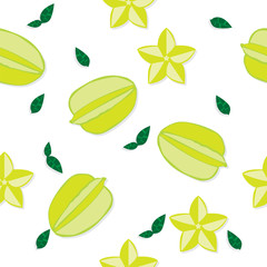 fruit pattern background graphic Carambola
