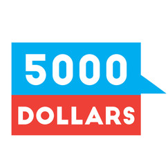 five thousand dollars advertising sticker