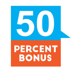 fifty percent bonus advertising sticker