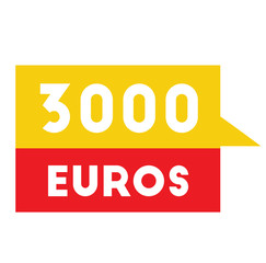 three thousand euros advertising sticker