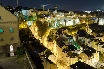 Luxembourg city panorama at night