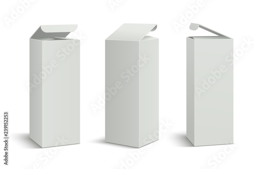 Download "White tall package. 3d boxes mockup, cosmetic medicine ...