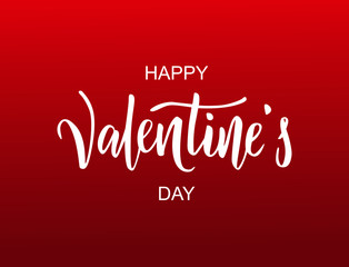 Happy Valentine's day hand lettering. Vector. Romantic quote postcard, card, invitation, banner template. 