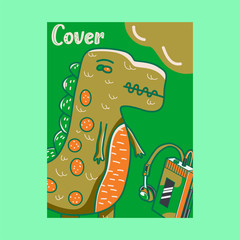 cute dinosaur drawn as vector for kids fashion – Vector