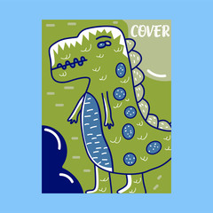 cute dinosaur illustration as vector for baby tee print - Vector