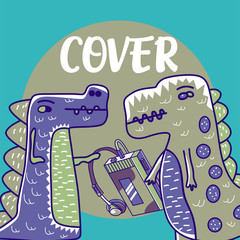 cute dinosaur illustration as vector for baby tee print - Vector