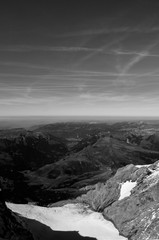 Panoramic view of  Swiss alps mountain rage from Jungfraujoch top of Europe, Switzerland