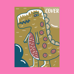 cute dinosaur illustration as vector for baby tee print - Vector