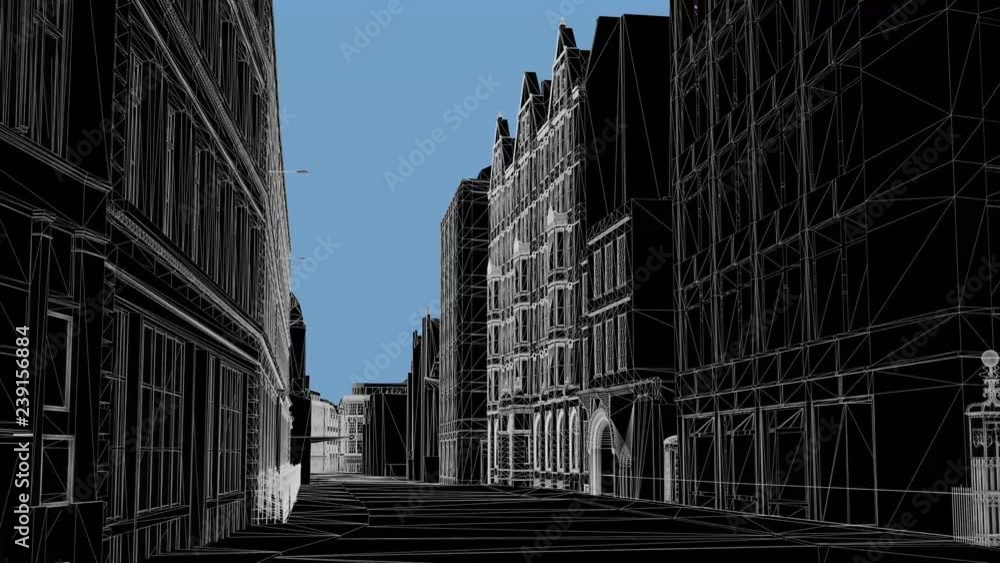 Poster Abstract 3D Street Animation - seamless loop